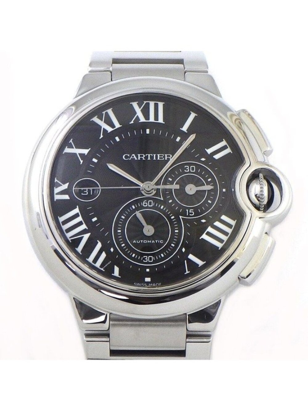 Cartier Watch Ballon Blue XL Roman Index Date Chronograph Small Second Back